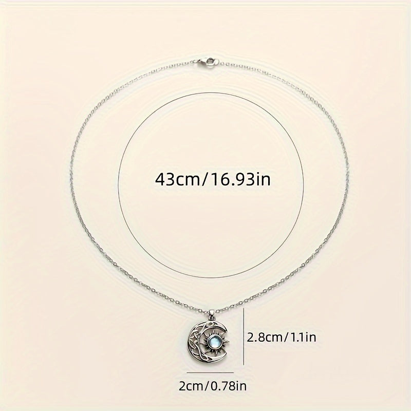 Bohemian Moon & Sun Pendant Necklace – Elegant Women's Jewellery