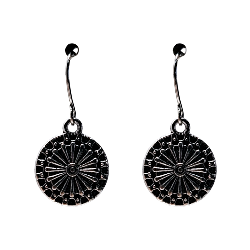Vintage Sunburst Coin Drop Earring