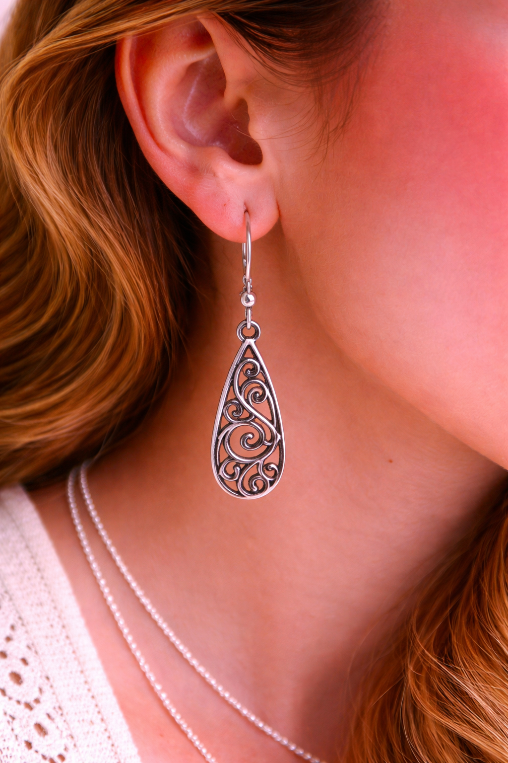Vintage Scroll Teardrop Earrings