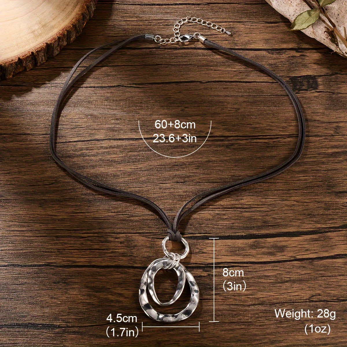 Vintage Bohemian Round Pendant Necklace – Handmade Metal Style Unisex Jewellery