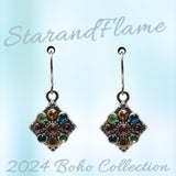 Multi-Gem Drop Earrings