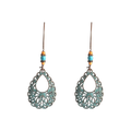 Boho Teardrop Filigree Dangle Earrings