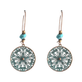 Vintage Boho Round Filigree Dangle Earrings