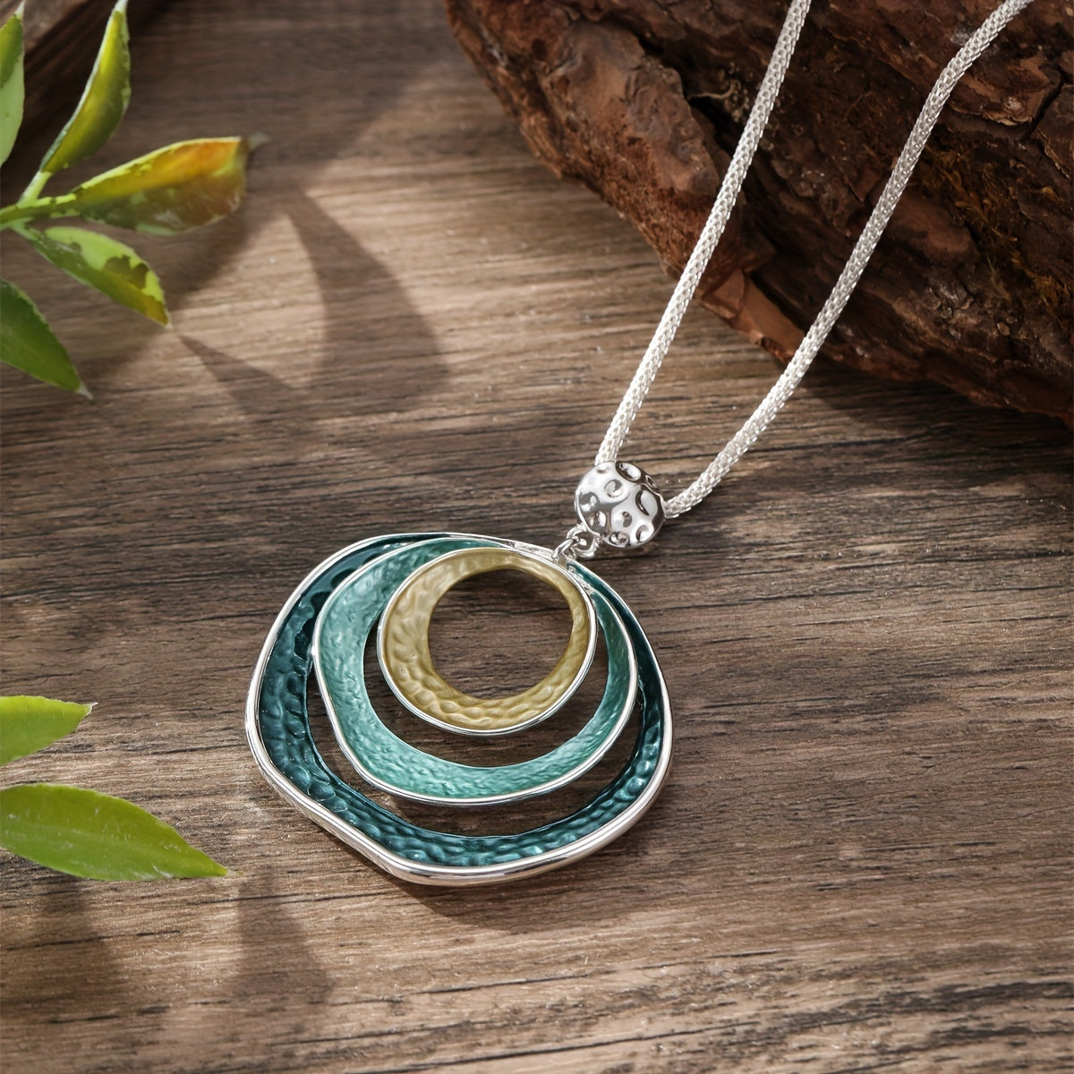 Bohemian Macaroon Enamel Geometric Pendant Necklace – Stylish, Modern & Versatile