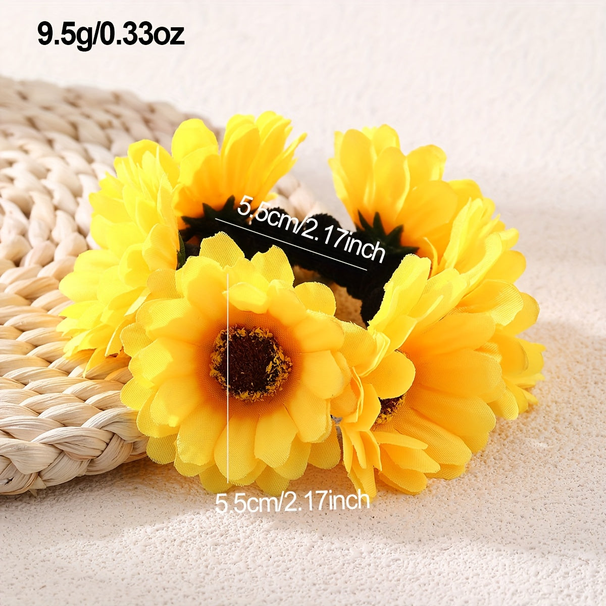 Set of 4 Floral Hair Scrunchies – Sweet Flower Hair Ties for Buns & Ponytails