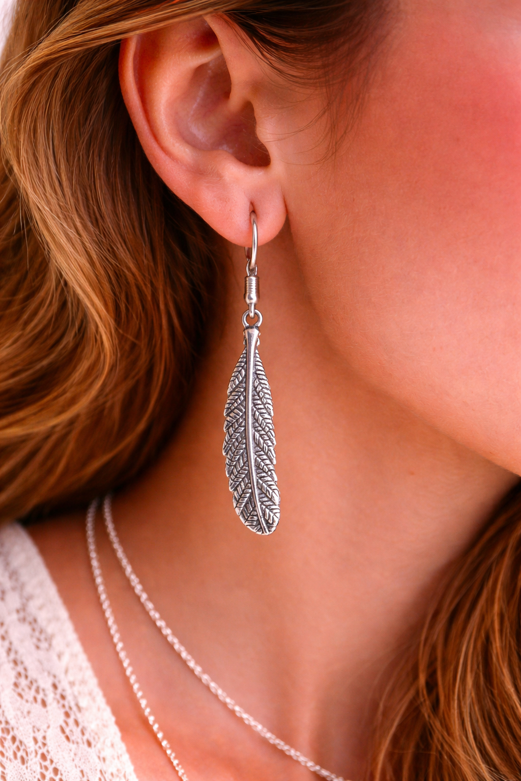 Classic Feather Drop Earrings