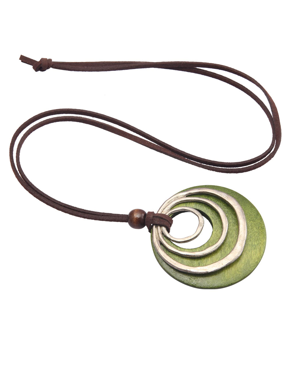 Bohemian Round Wooden Pendant Necklace