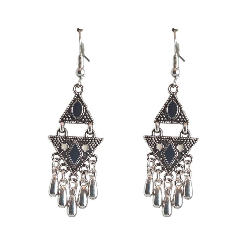 Boho Geometric Fringe Dangle Earrings