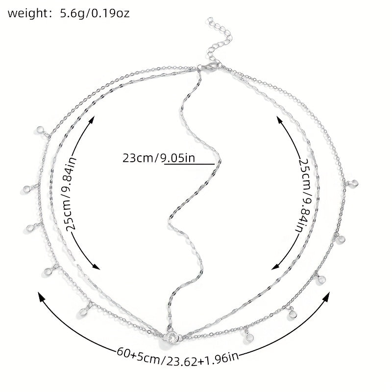 Fairy-style boho head chain with layered design and water diamond sparkle