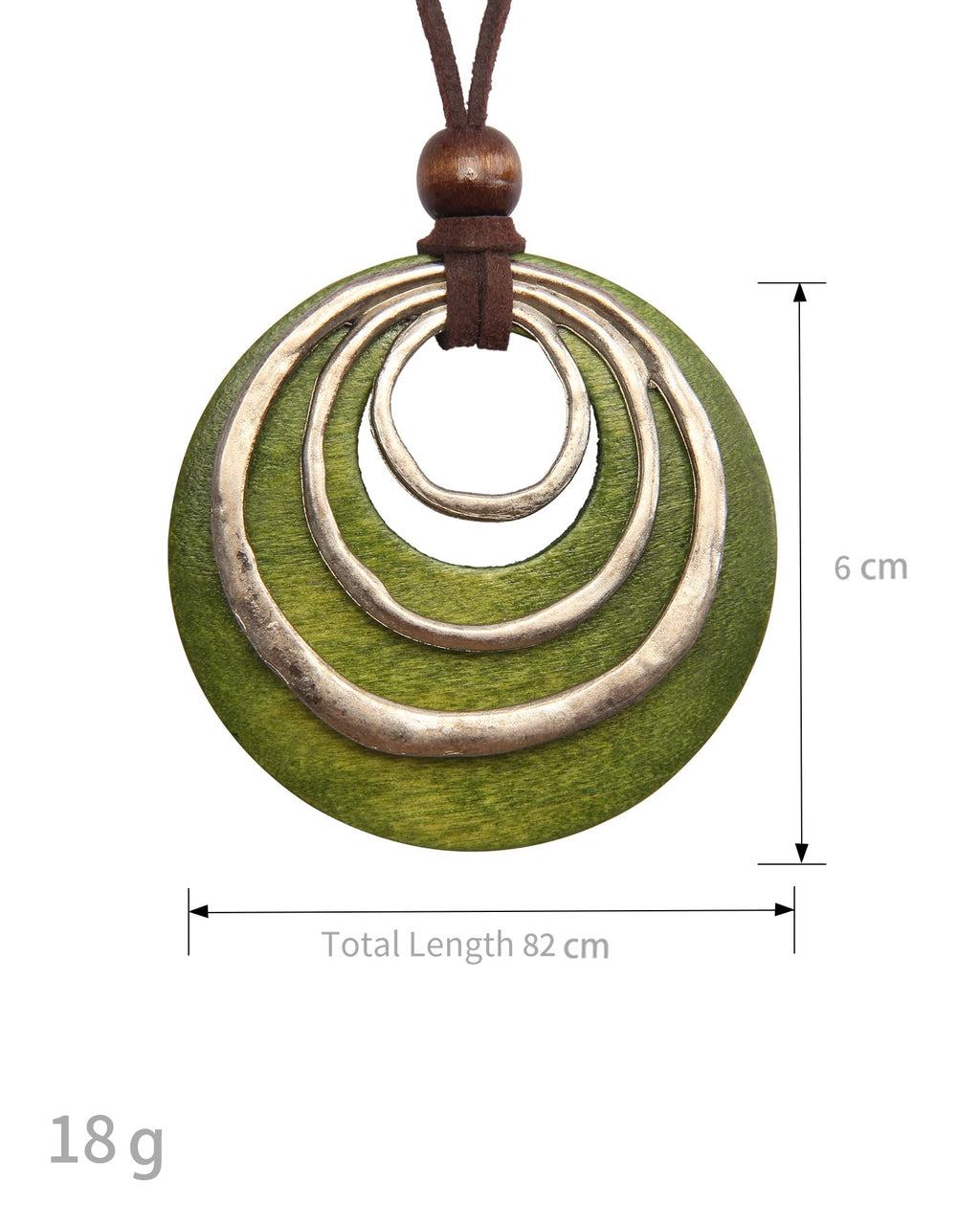 Bohemian Round Wooden Pendant Necklace