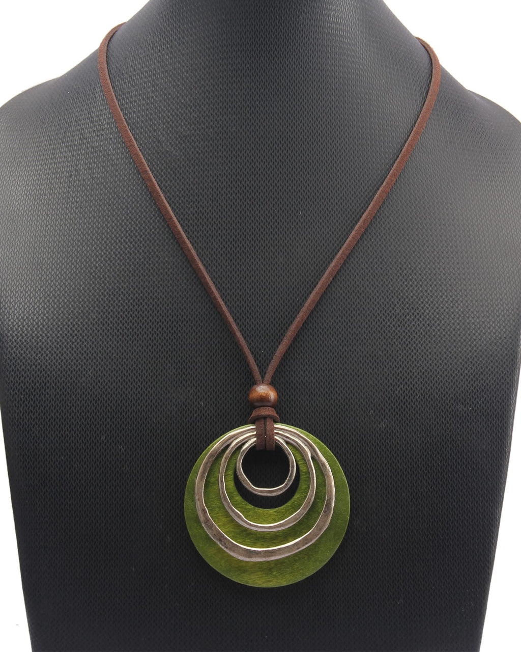 Bohemian Round Wooden Pendant Necklace