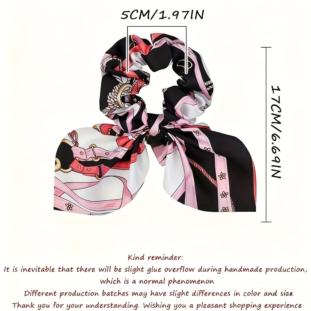 Set of 3 Satin Bow Scrunchies – Elegant Bohemian Hair Ties for Women