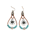 Plum Blossom Pendant With Turquoise Beads Earrings