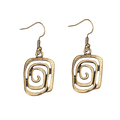 Asymmetrical Geometric Hollow Metal Spiral Drop Earrings