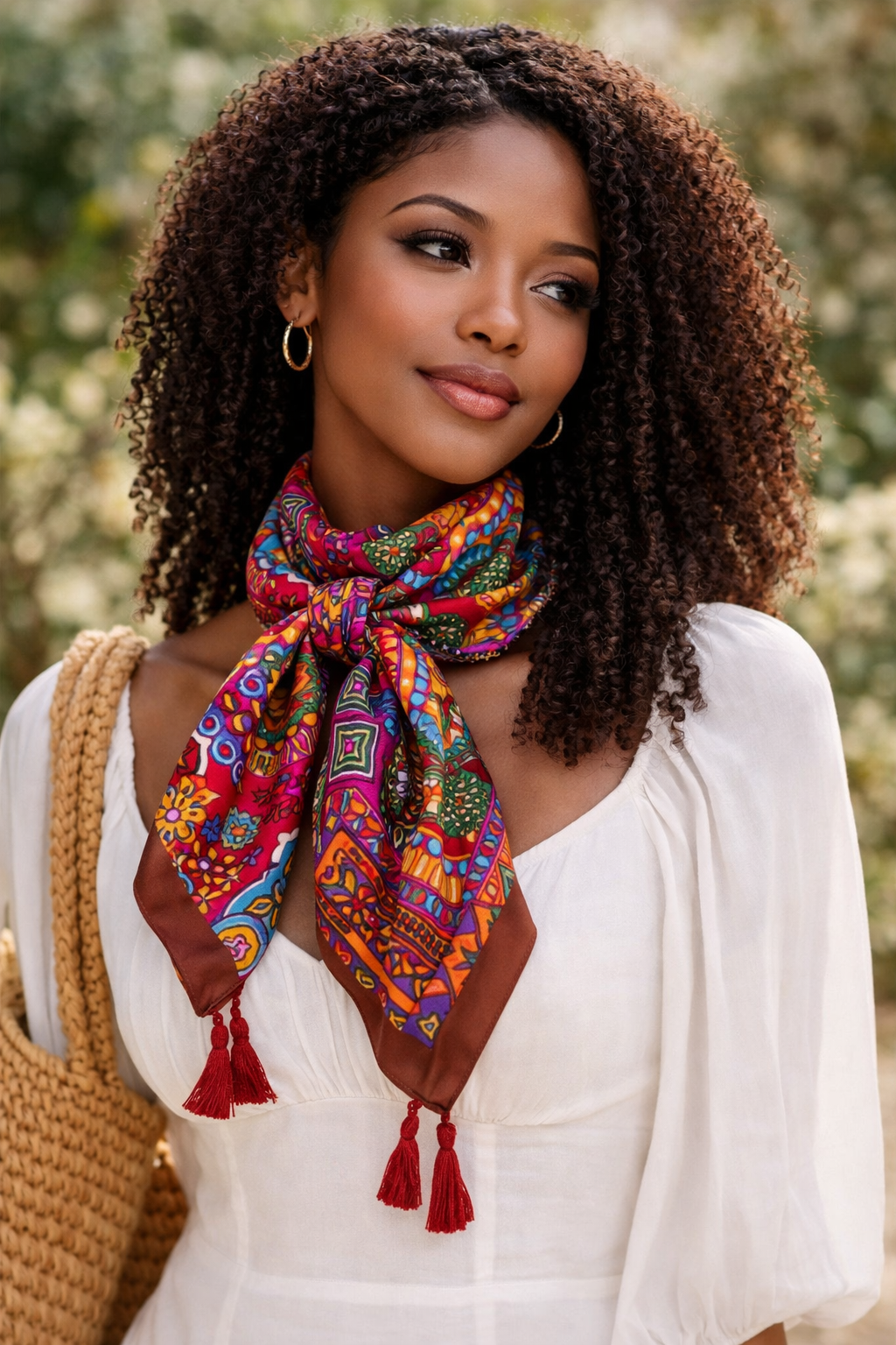 Bohemian Color Block Paisley Scarf – Soft Fringe Shawl & Wrap for Women