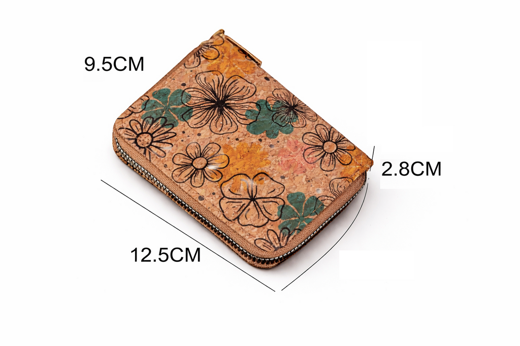 Bohemian Mini Zip Wallet with Artistic Flower Design