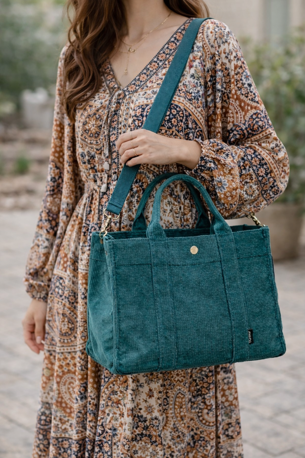 Original Autumn & Winter Thick Corduroy Tote Bag for Daily Use and Casual Styling