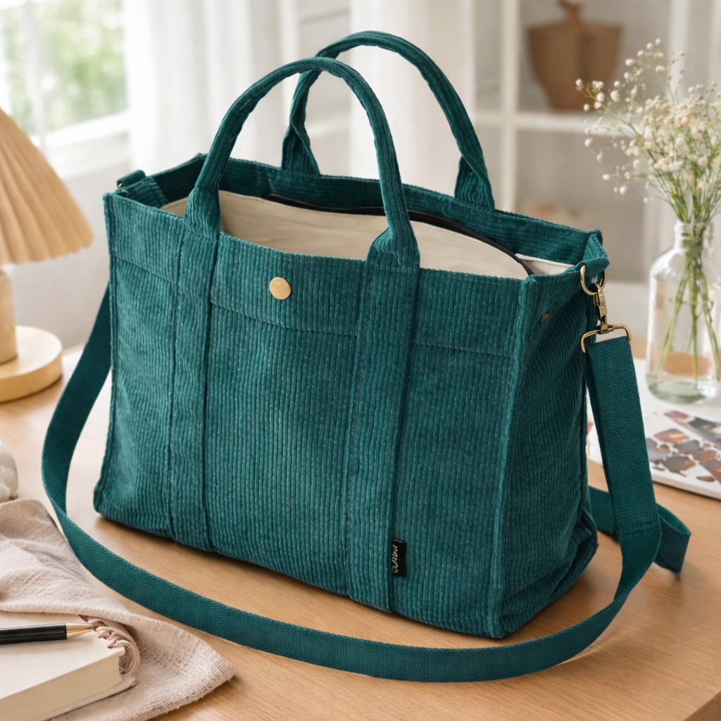 Original Autumn & Winter Thick Corduroy Tote Bag for Daily Use and Casual Styling