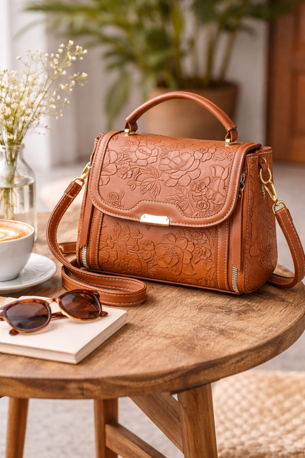 Elegant Floral Embossed Women’s Handbag – Chic, Versatile & Everyday Ready