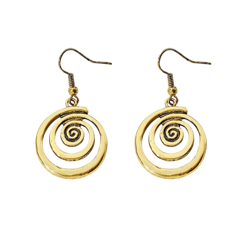 Vintage Geometric Round Hollow Spiral Earrings