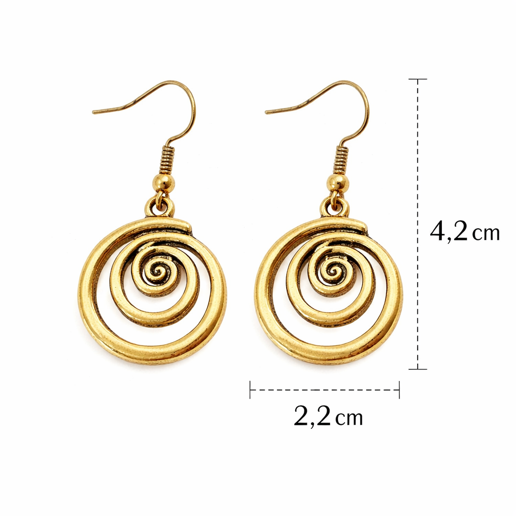 Vintage Geometric Round Hollow Spiral Earrings