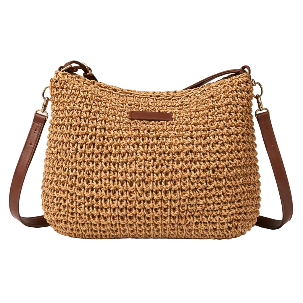 Handmade Woven Rattan Crossbody Bag