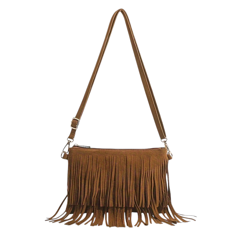 Vintage Tassel Crossbody Bag – Retro Bohemian Style with Adjustable Strap and Everyday Wear Appeal