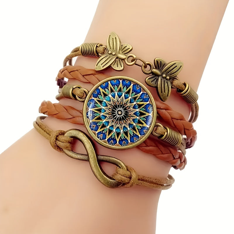 Vintage Mandala Bracelet – Multilayer Gemstone Boho Jewellery
