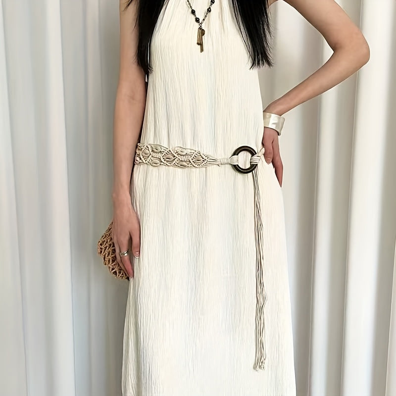 Bohemian Handwoven Cowrie Shell Belt – Adjustable Braided Rope Waist Belt