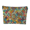 Bohemian Style Polyester Makeup Bag – Patchwork Cosmetic Pouch with Zipper Closure
