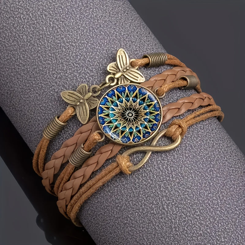 Vintage Mandala Bracelet – Multilayer Gemstone Boho Jewellery