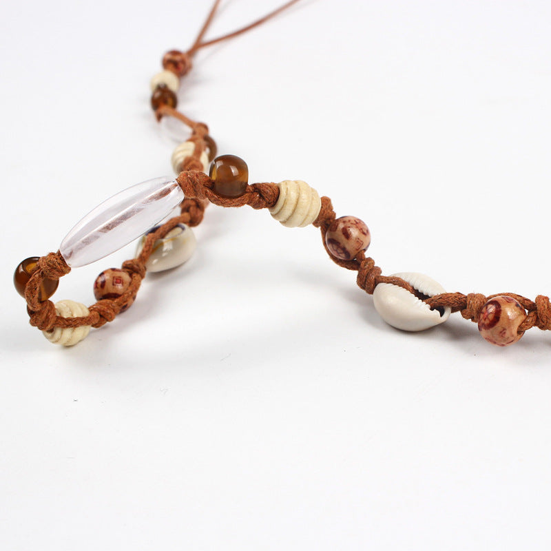 Bracelet with beads on a white background