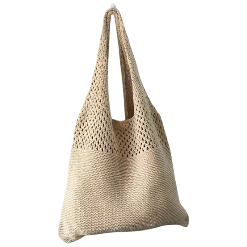 Women’s Bohemian Handbag – Knitted Floral Nylon Shoulder Bag for Everyday Casual Style