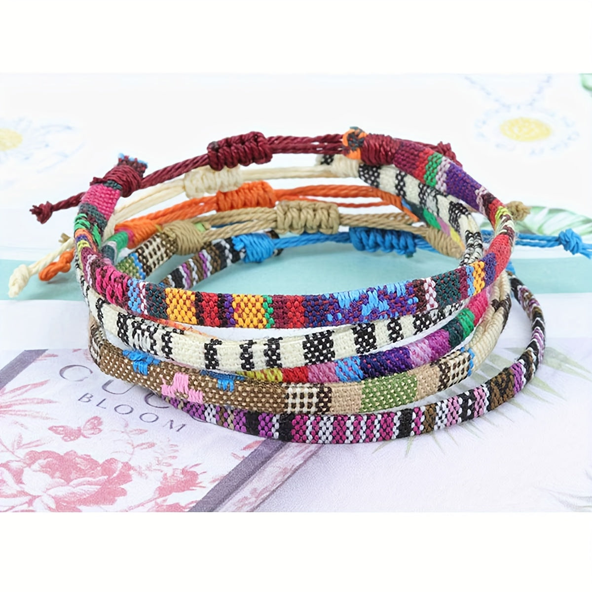 Bohemian Hand-Woven Anklet Set – 8pcs Adjustable Vintage Ethnic Ankle Bracelets