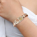 Peace Symbol Print Bohemian Bracelet – Faux Leather Jewellery
