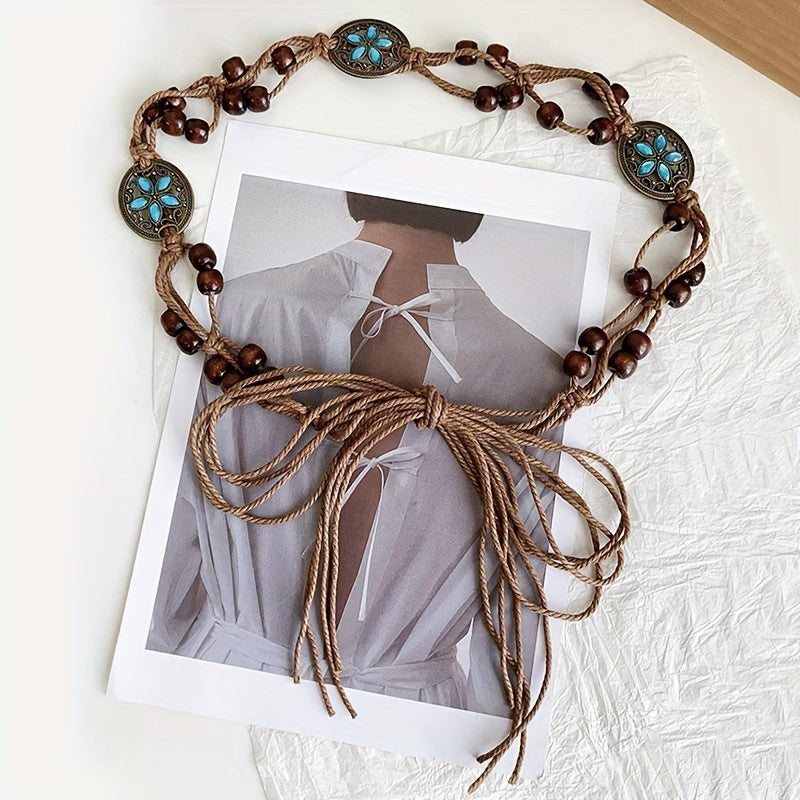 Women’s Braided Belt – Vintage Ethnic Boho Chic Decorative Accessory