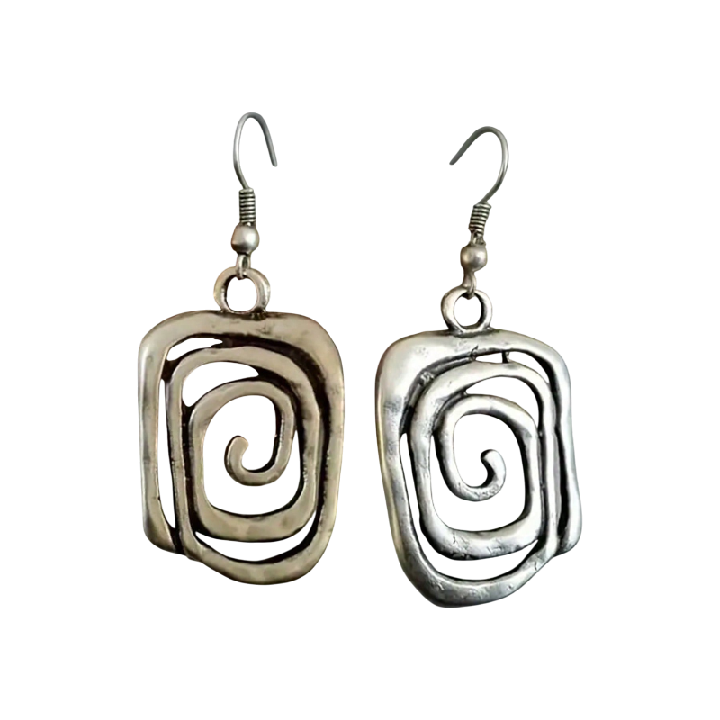 Vintage Geometric Hollow Drop Earrings