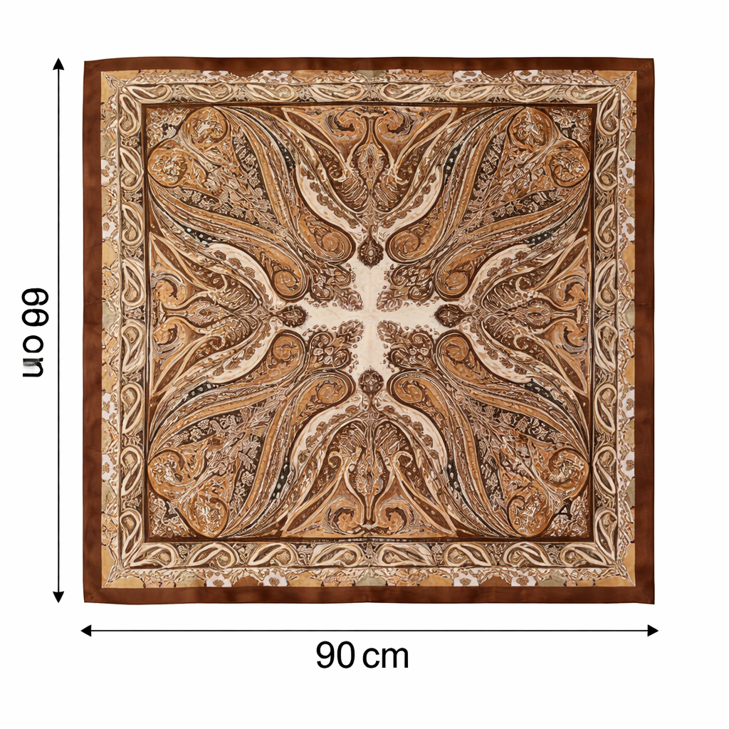 Retro Paisley Square Scarf – Soft & Smooth Polyester Fashion Accessory