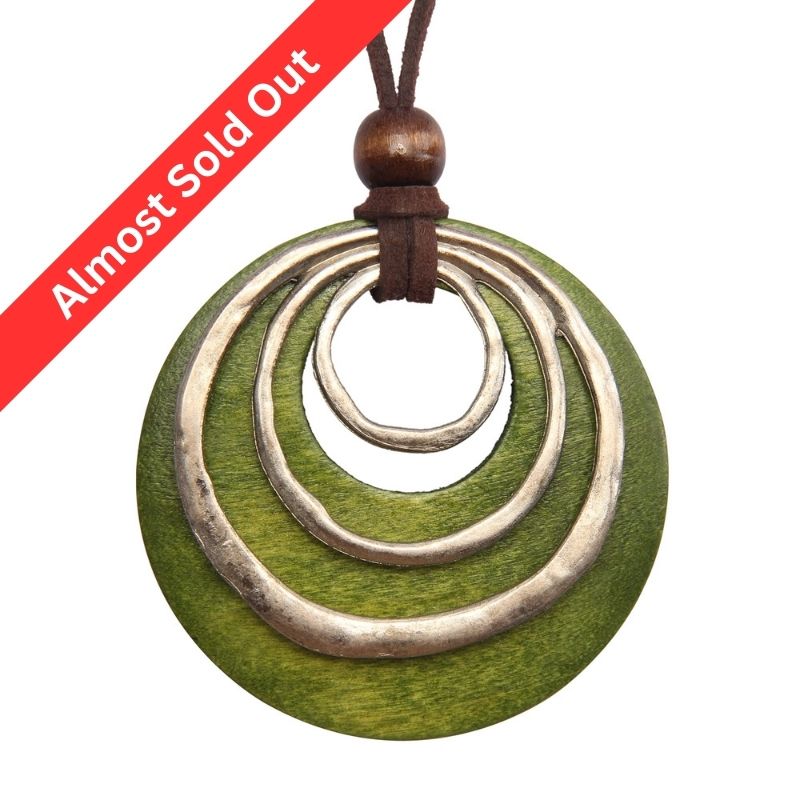 Bohemian Round Wooden Pendant Necklace