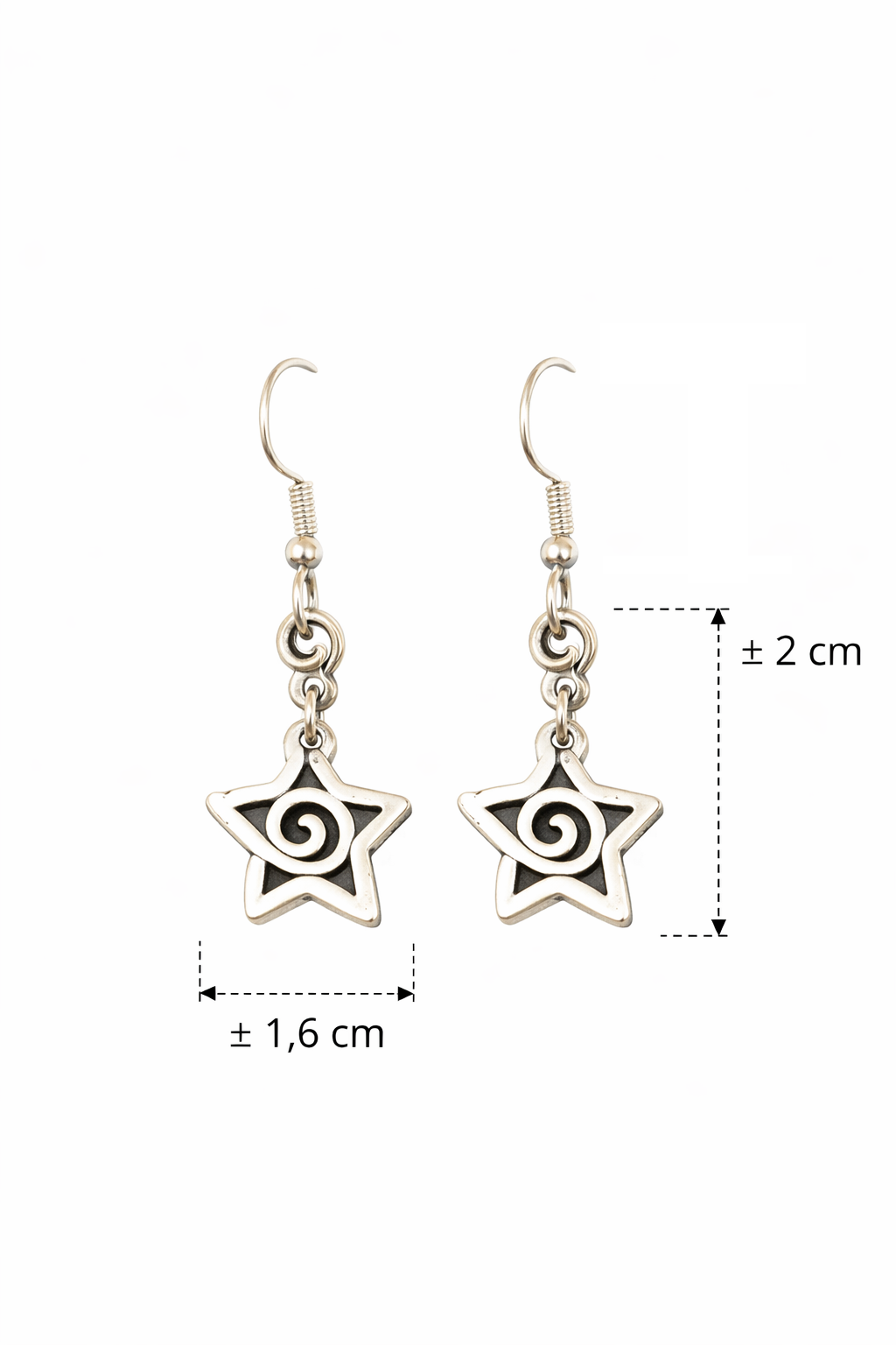 Retro Geometric Swirl Star Dangle Earrings