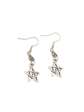 Retro Geometric Swirl Star Dangle Earrings