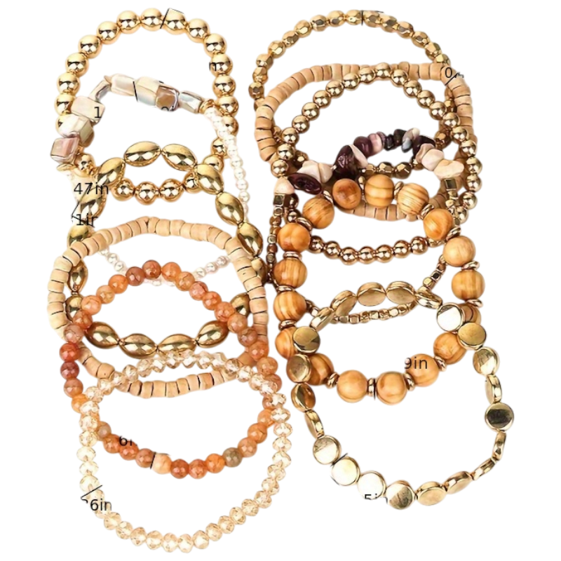 Bohemian Beach Bracelet Set – 12pcs Handmade Braided & Beaded Bracelets