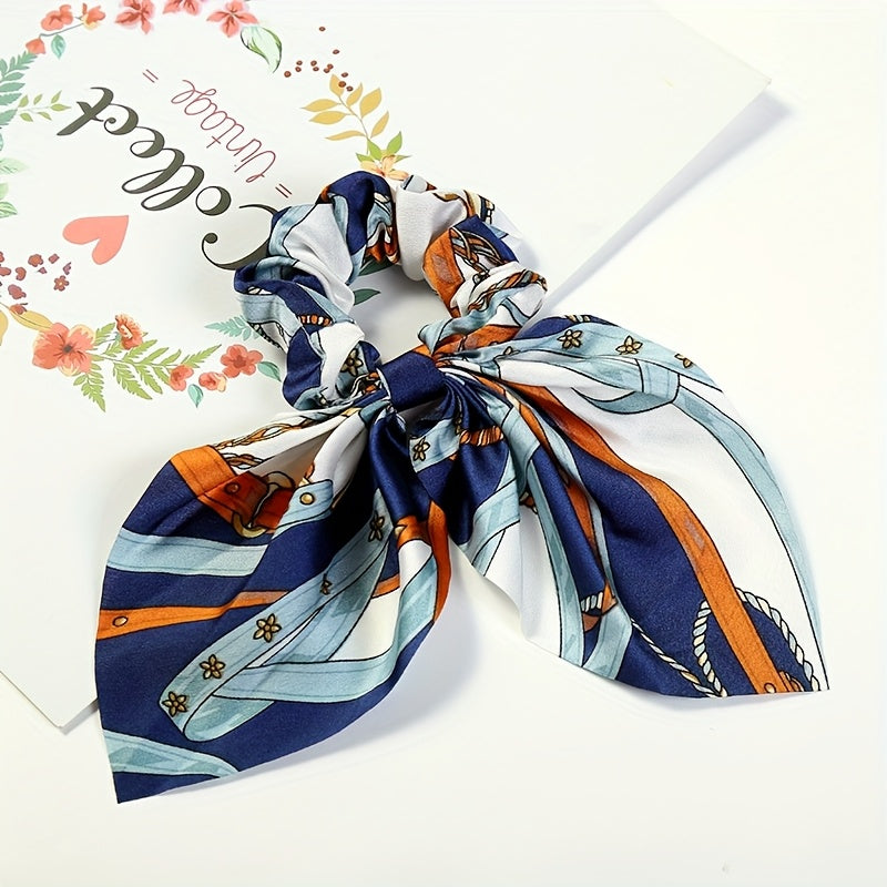 Set of 3 Satin Bow Scrunchies – Elegant Bohemian Hair Ties for Women