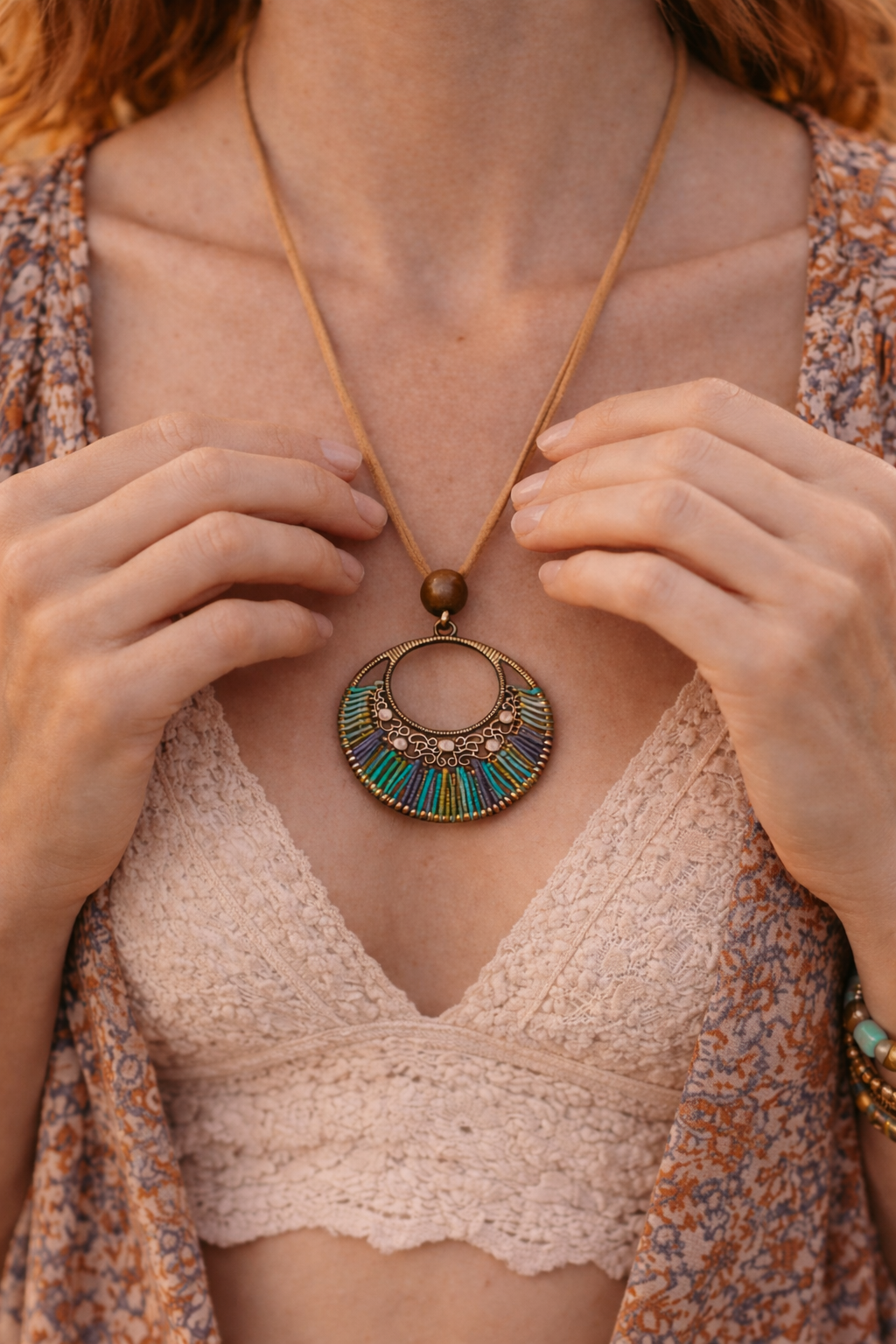 Vintage Bohemian Statement Pendant Necklace