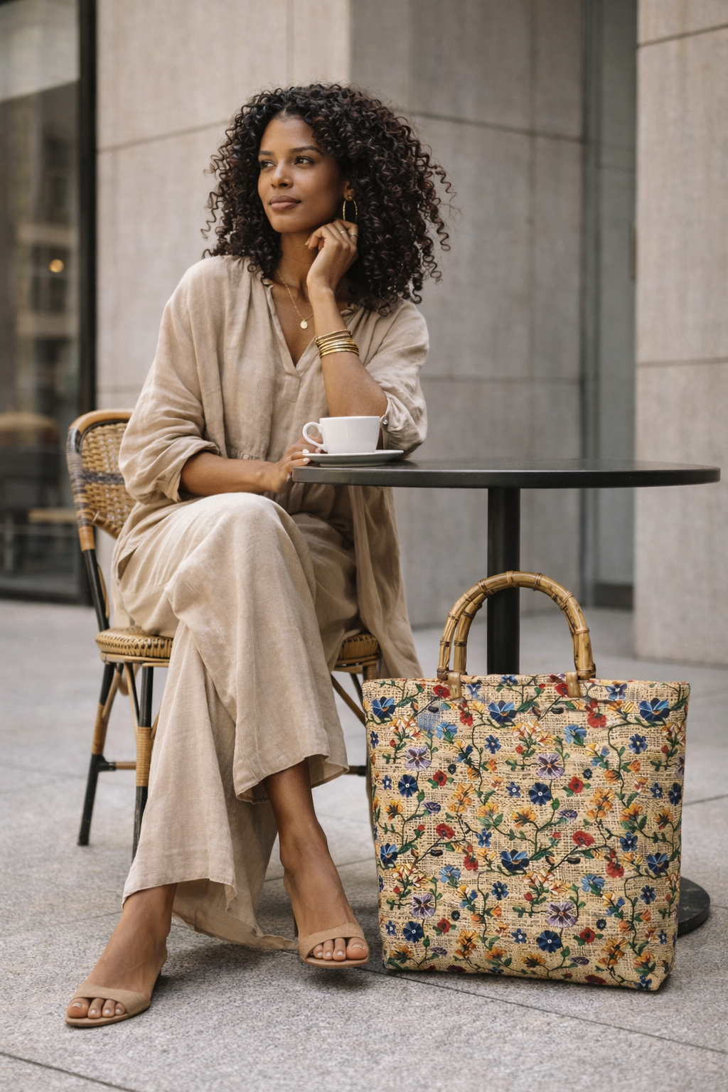 Bohemian Floral Embroidered Large Capacity Tote Bag for Everyday Use, Shopping & Travel