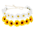 2-pack sunflower and daisy flower crown headbands with adjustable tie-back