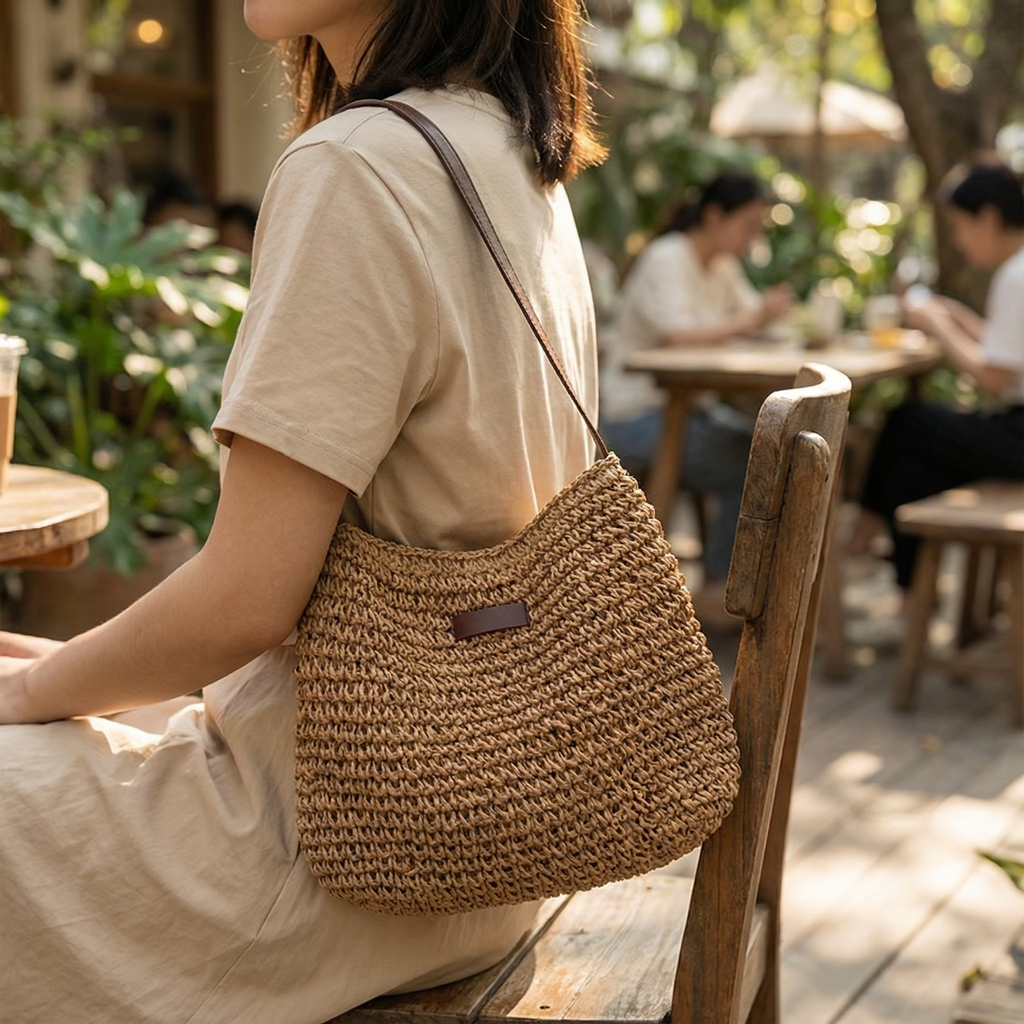 Bohemian Woven Women’s Crossbody Bag – Lightweight Summer Beach Bag