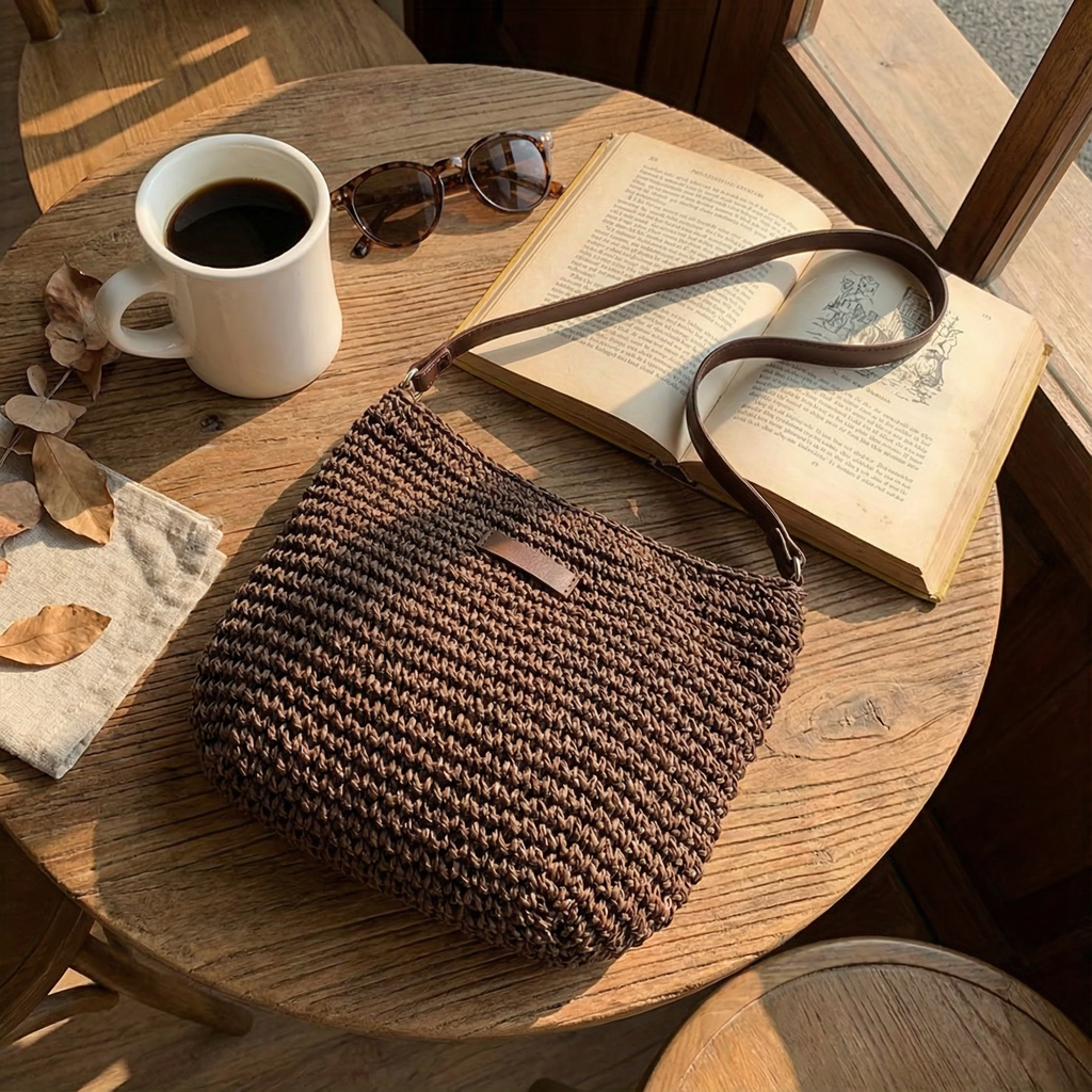 Bohemian Woven Women’s Crossbody Bag – Lightweight Summer Beach Bag